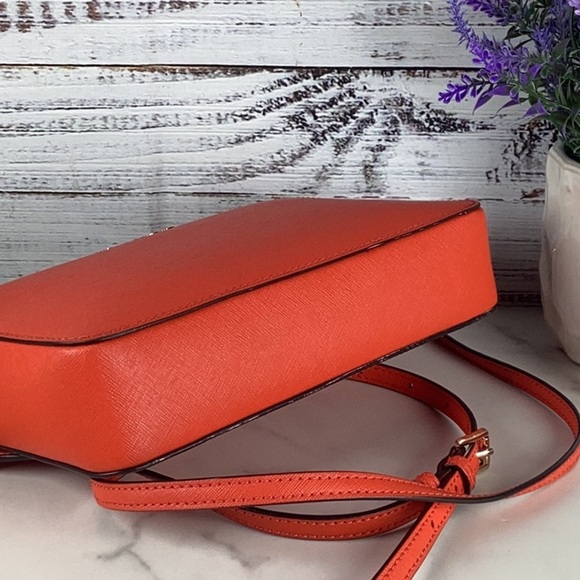 Michael Kors crossbody bag red orange summer small purse GUC - Picture 6 of 11